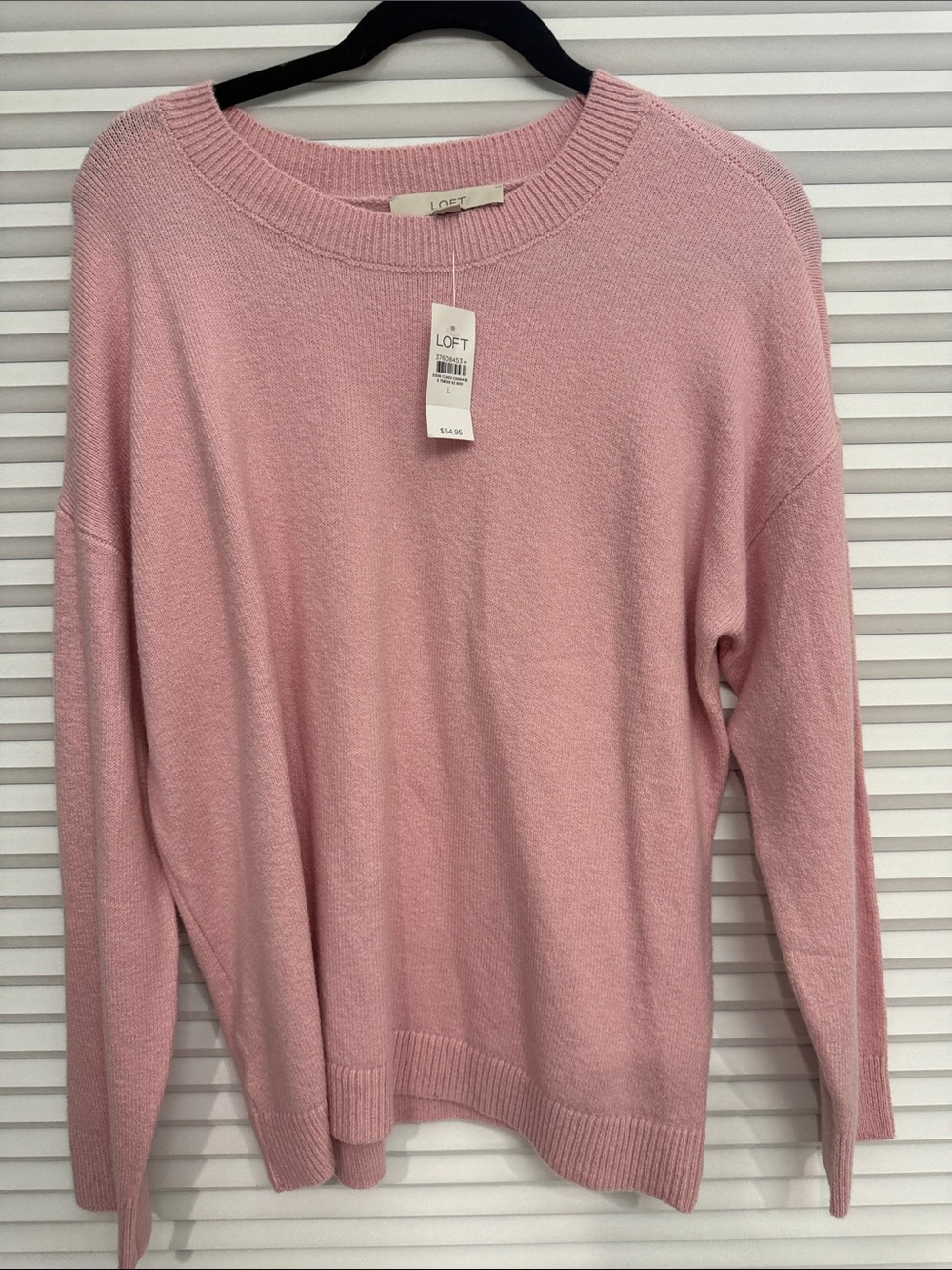 LOFT Light Pink Crewneck Sweater - Women's Relaxed Fit